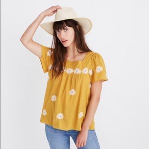 Madewell floral embroidered butterfly top XL
